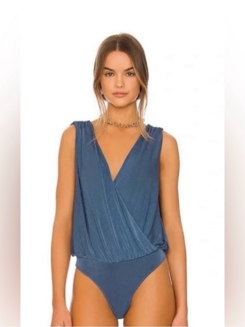 Free People Night Owl Bodysuit Blue XS